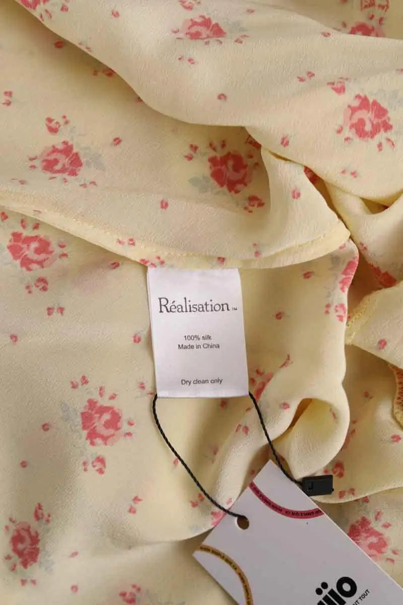 Robe Réalisation Jaune en Soie