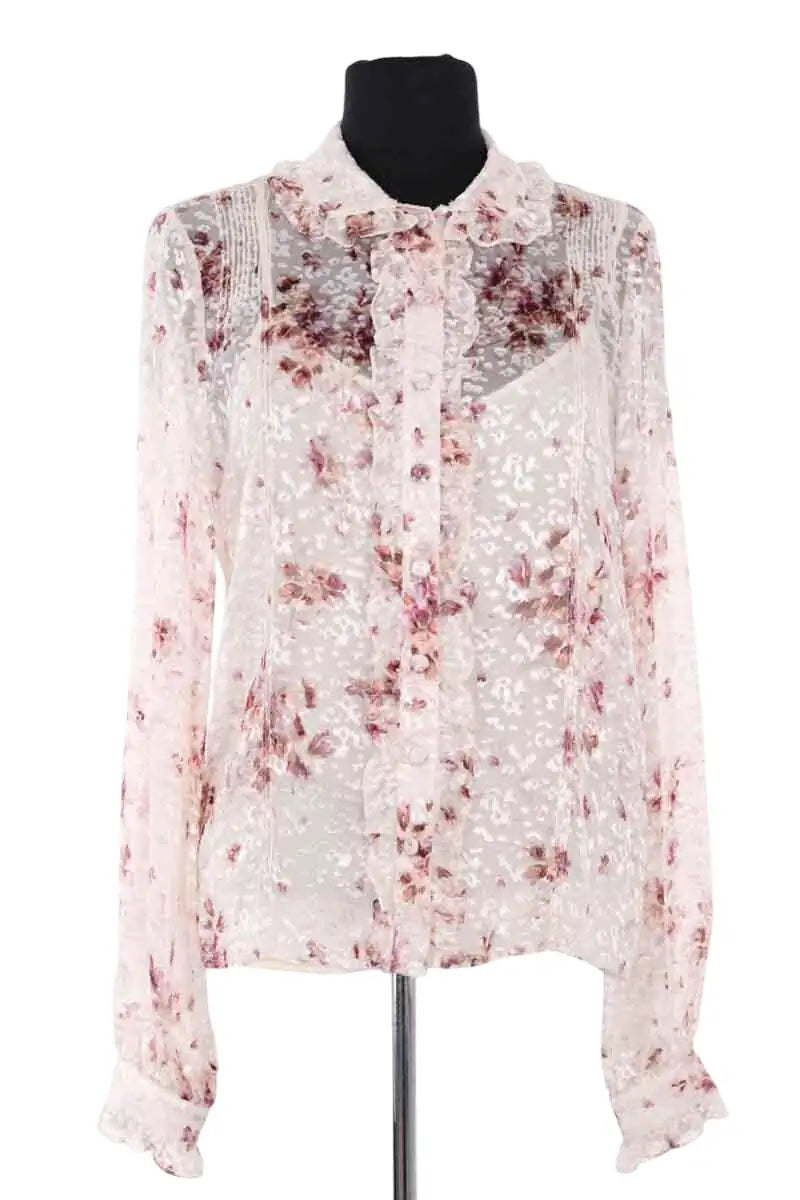 Blouse Lisa Beccaria Rose en Viscose, taille XL - Seconde Main