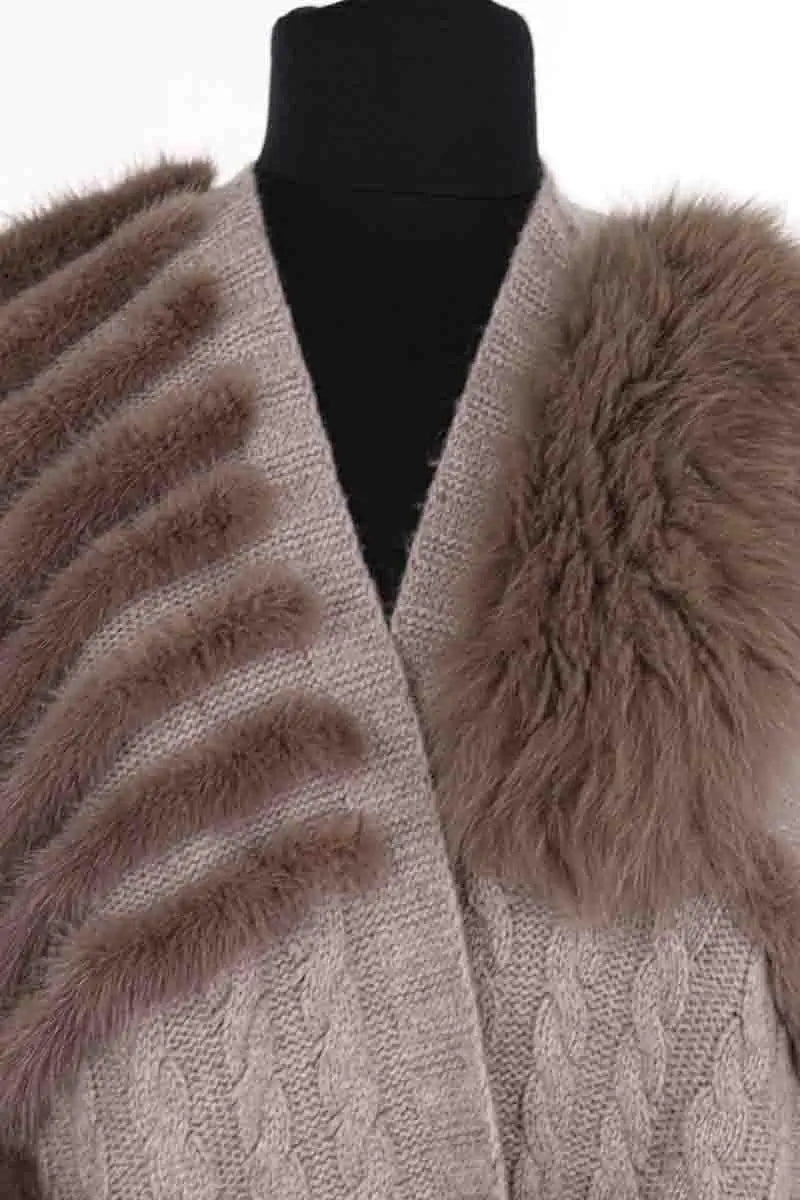 Poncho Max & Moi Beige en Laine