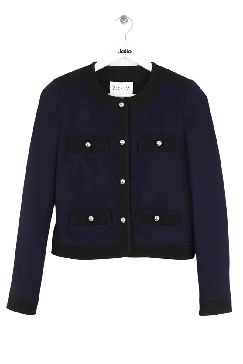 Gilet Claudie Pierlot Verlaine Bleu en Laine, taille S - Seconde Main