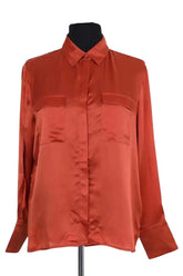 Chemise Maje Orange en Soie, taille S - Seconde Main