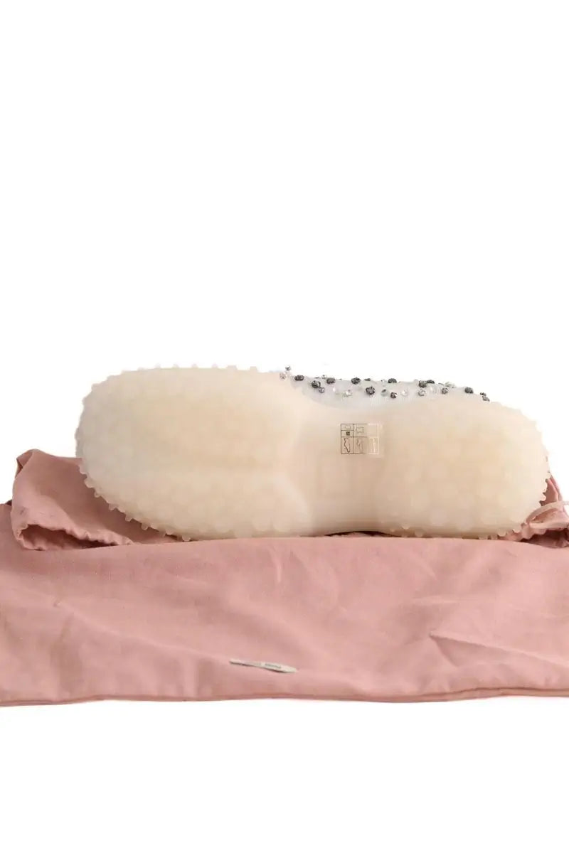 Baskets Miu Miu en tissu technique brodé bubble Blanc en Tissu