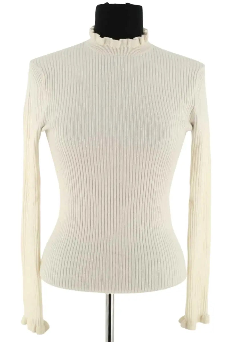 Pull Maje Blanc en Synthétique, taille S - Seconde Main