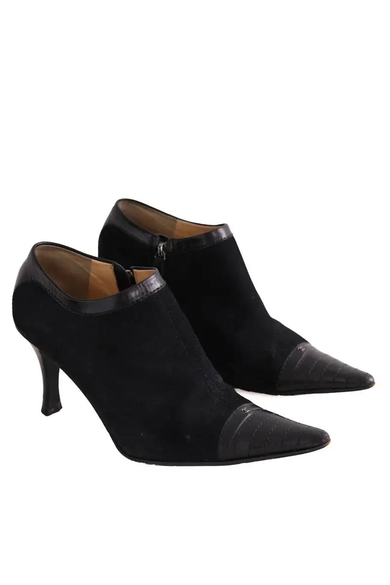Boots Chanel Noir en Daim