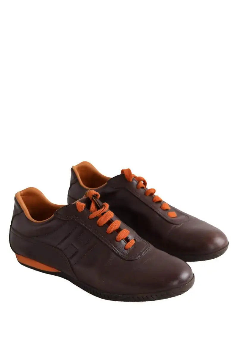 Baskets Hermès Marron en Cuir