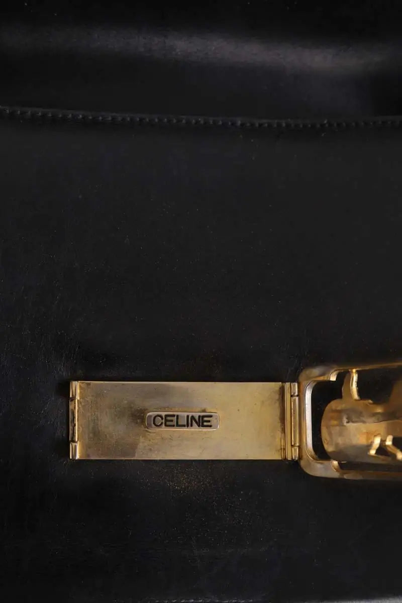 Sac à bandoulière Celine Triomphe Vintage Noir en Cuir