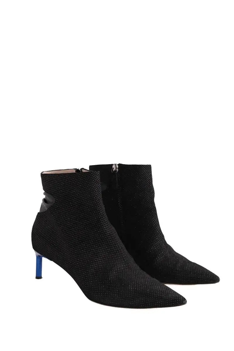 Boots Bettina Vermillon Noir en Cuir