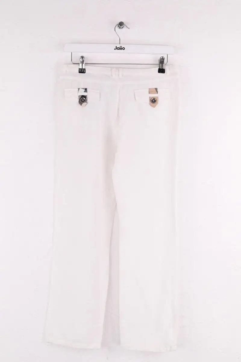 Pantalon droit Burberry Blanc en Coton