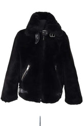 Manteau The Kooples Noir en Synthétique, taille XS - Seconde Main