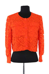 Cardigan Sandro Orange en Synthétique, taille S - Seconde Main