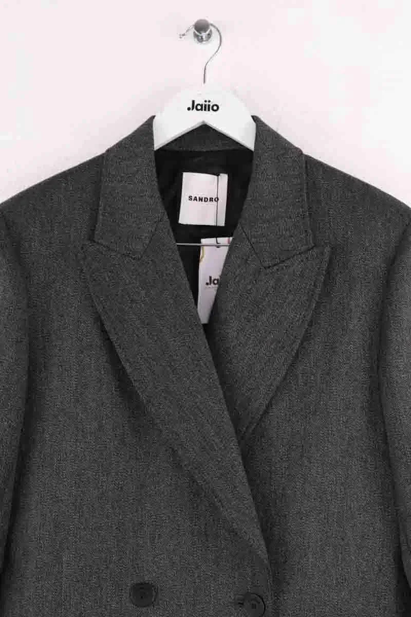 Manteau Sandro Gris en Laine