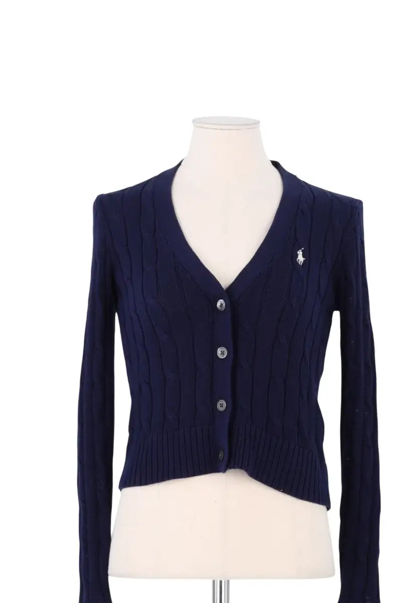 Cardigan Ralph Lauren Marine en Coton, taille XS - Seconde Main