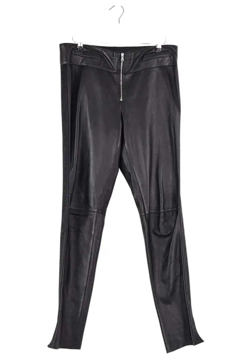 Pantalon Emporio Armani Noir en Cuir, taille S - Seconde Main