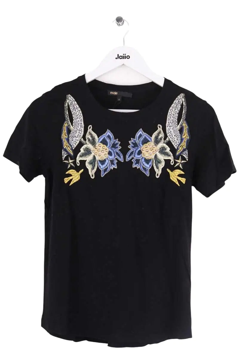 T-shirt Maje Noir en Coton, taille M - Seconde Main