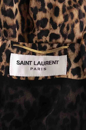 Robe Saint Laurent Marron en Soie