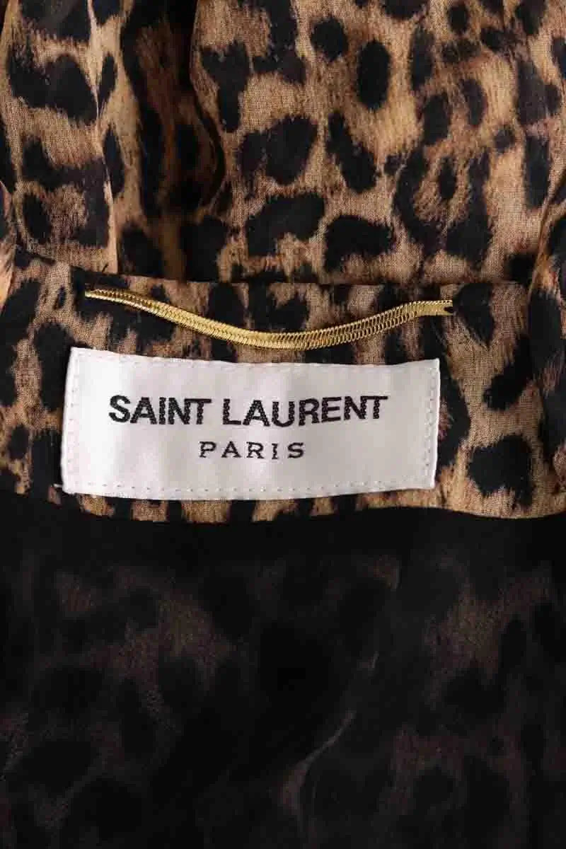 Robe Saint Laurent Marron en Soie