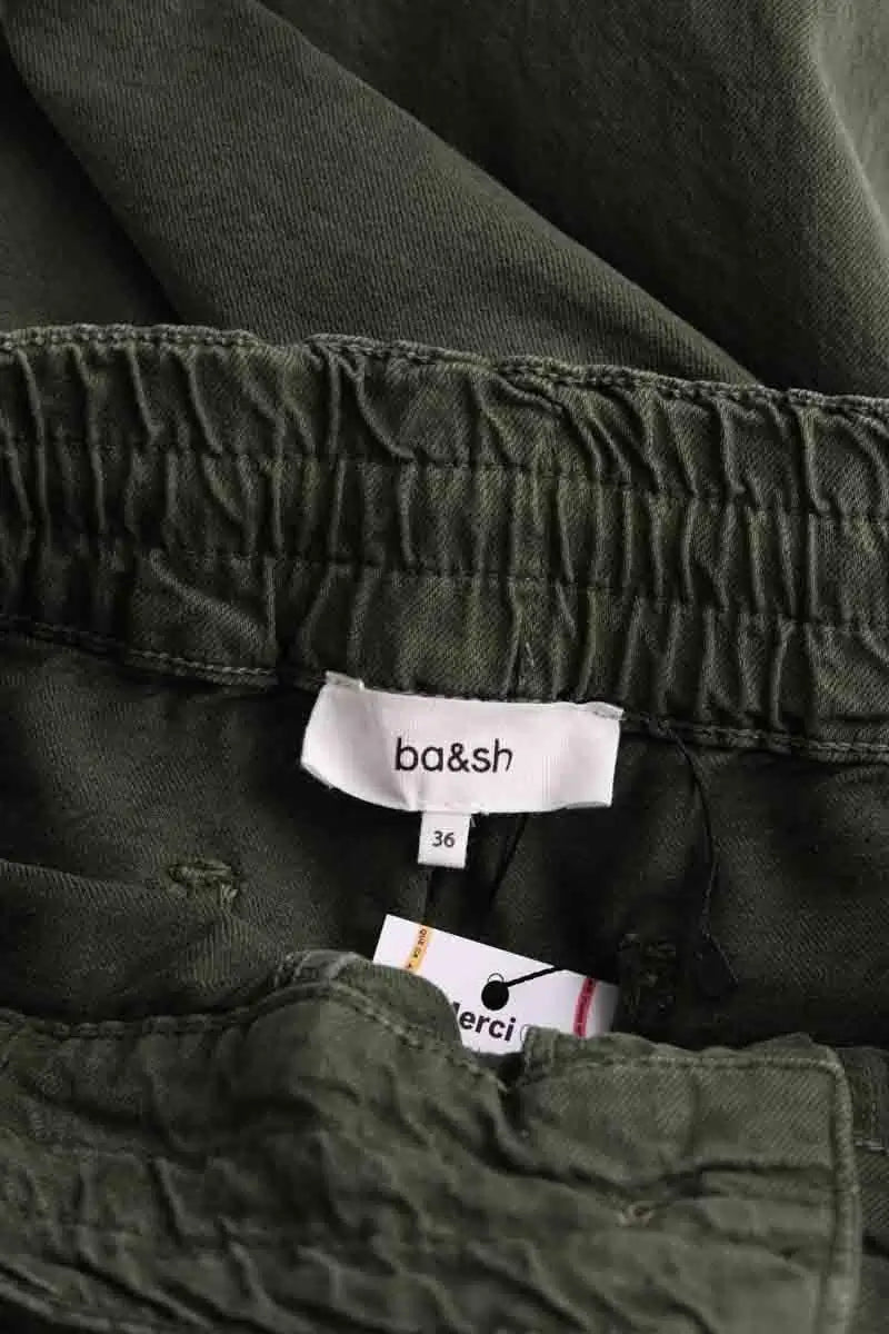 Pantalon droit Ba&Sh Kaki en Coton