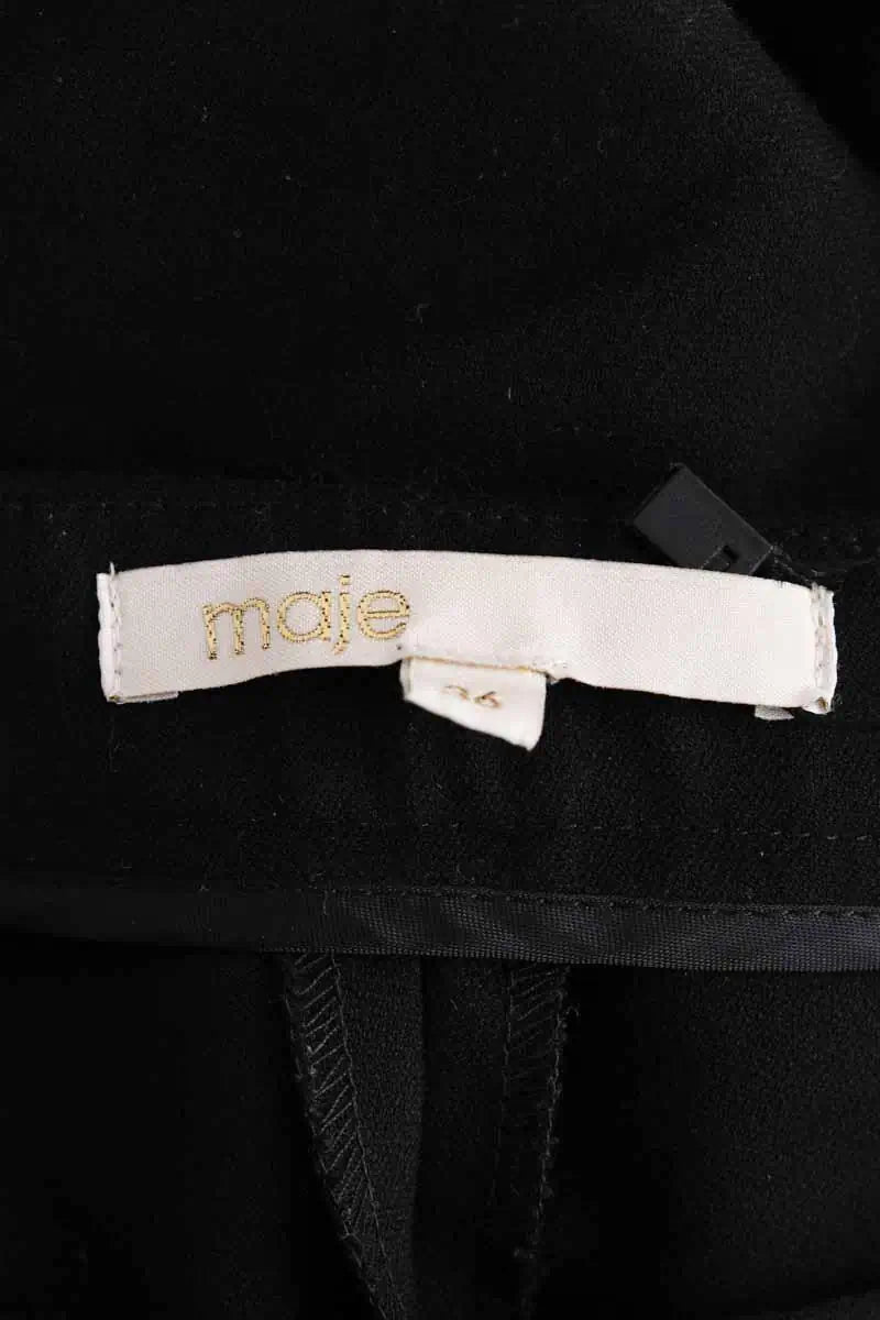 Pantalon droit Maje Noir en Synthétique