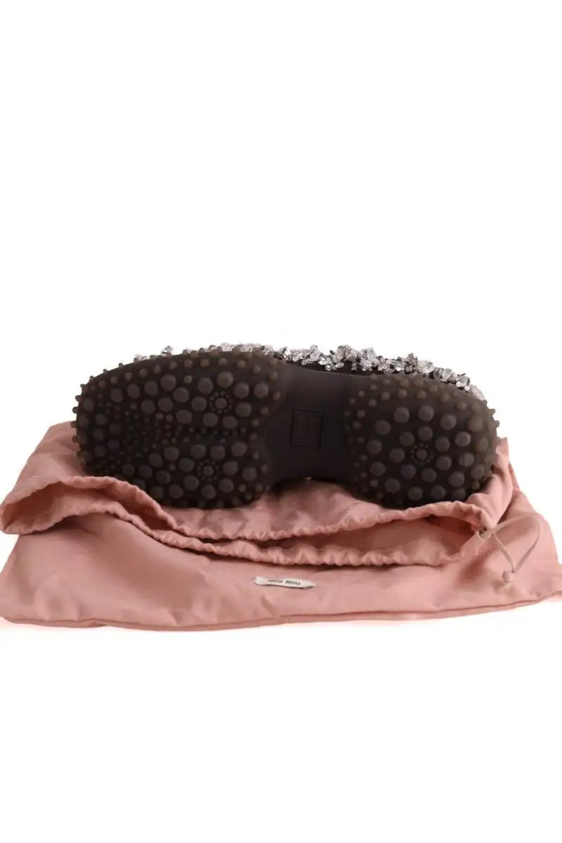 Baskets Miu Miu tissu technique brodé bubble Marron en Tissu
