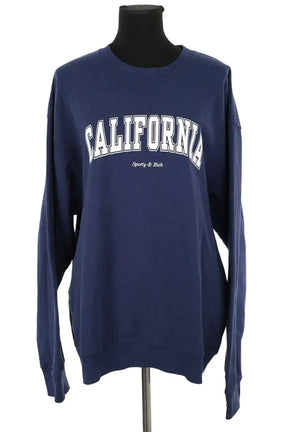 Sweatshirt Sporty & Rich Bleu en Coton, taille XL - Seconde Main