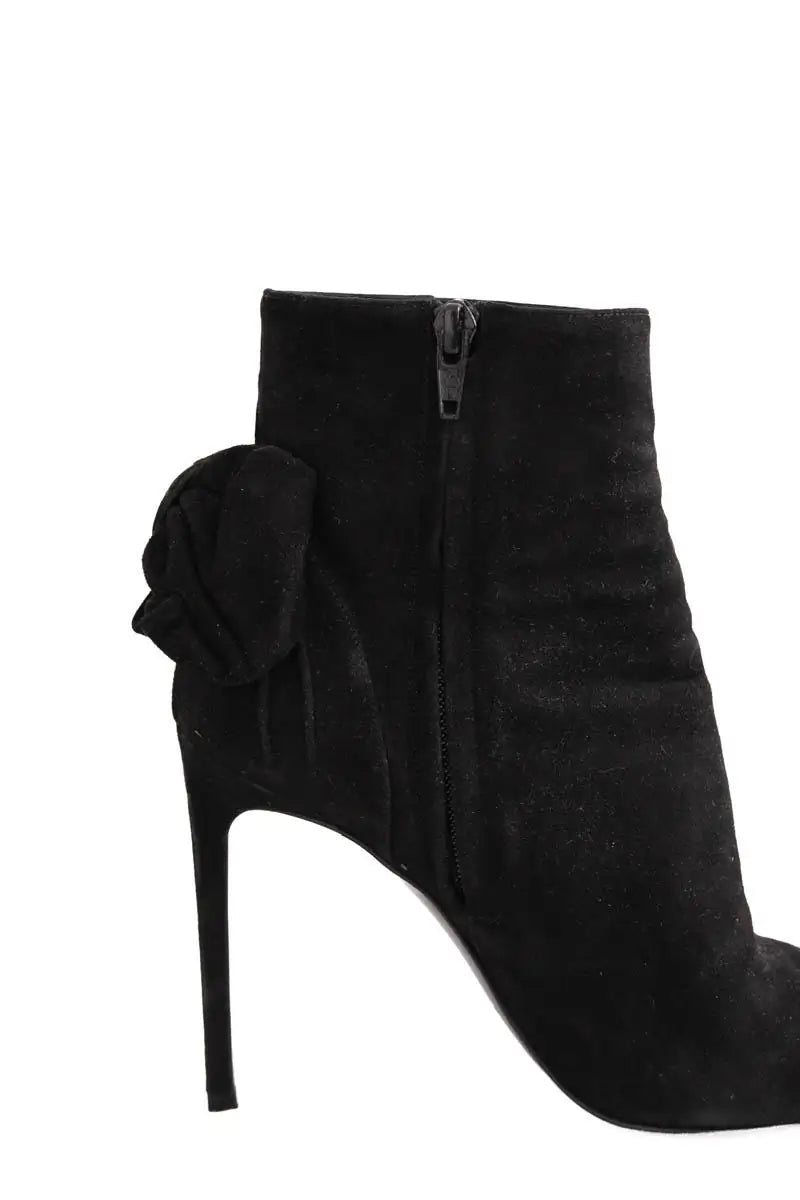 Talons Saint Laurent Noir en Daim