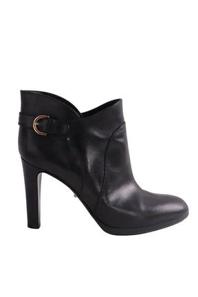 Boots à boucles Sergio Rossi Noir en Cuir, taille 38 - Seconde Main