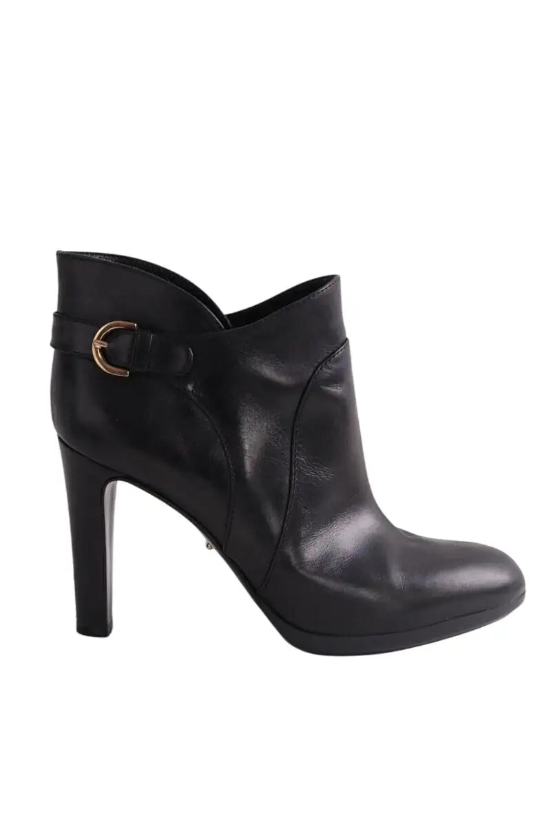 Boots à boucles Sergio Rossi Noir en Cuir, taille 38 - Seconde Main