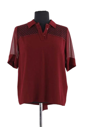 Blouse Sandro Bordeaux en Synthétique, taille S - Seconde Main