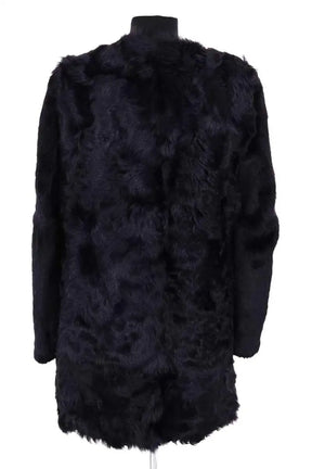 Manteau Maje Noir en Fourrure