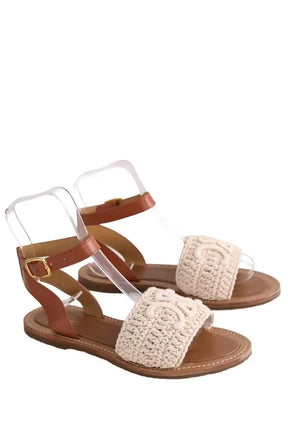 Mules Celine Lympia en toile triomphe Marron en Cuir