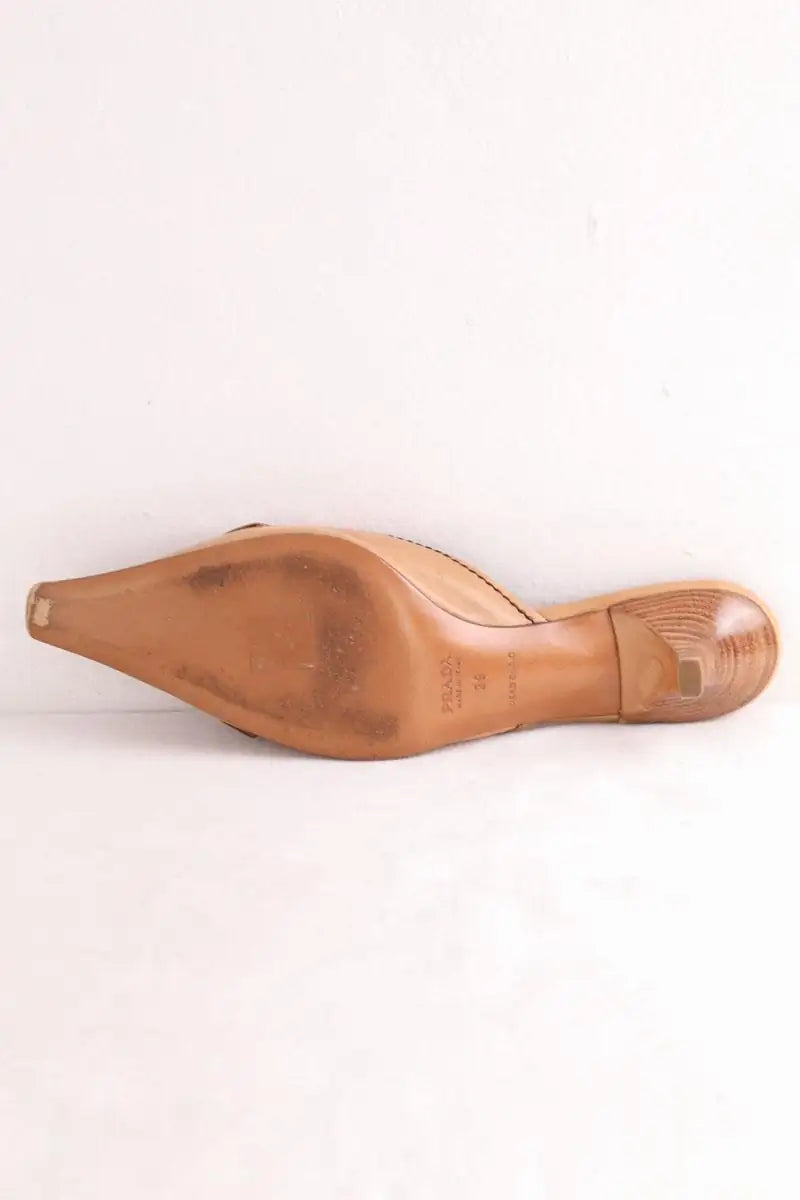 Talons Prada Camel en Cuir