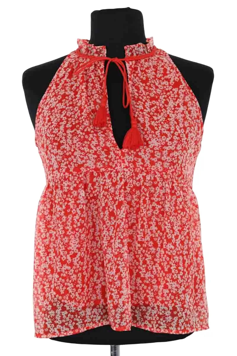 Top sans manche Sézane Rouge en Synthétique, taille XS - Seconde Main