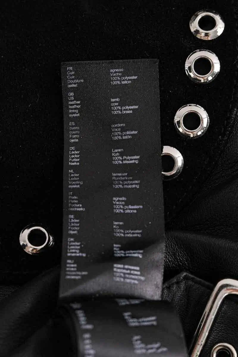 Mini jupe Maje Noir en Cuir