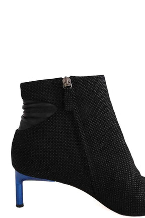 Boots Bettina Vermillon Noir en Cuir
