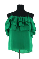 Blouse Maje Vert en Synthétique, taille S - Seconde Main